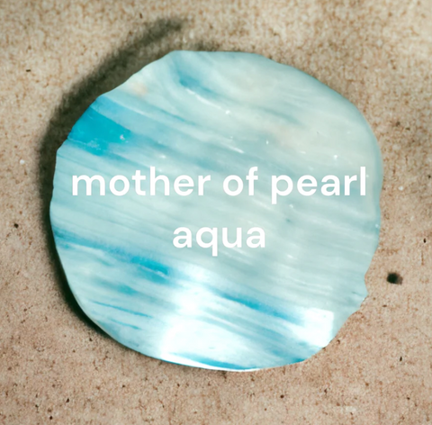 smr // mother-of-pearl aqua // Earth Collection bracelet