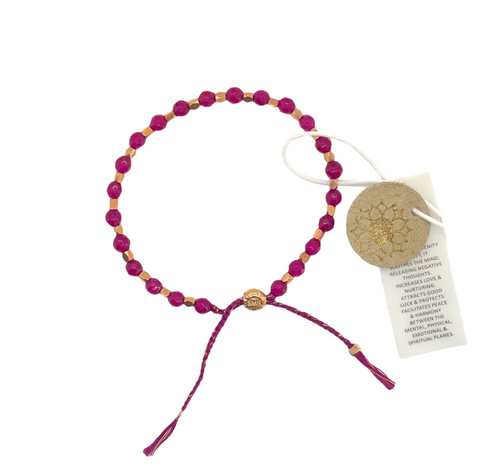 Jade Hot Pink Healing Bracelet