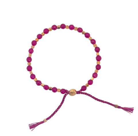 Jade Hot Pink Healing Bracelet