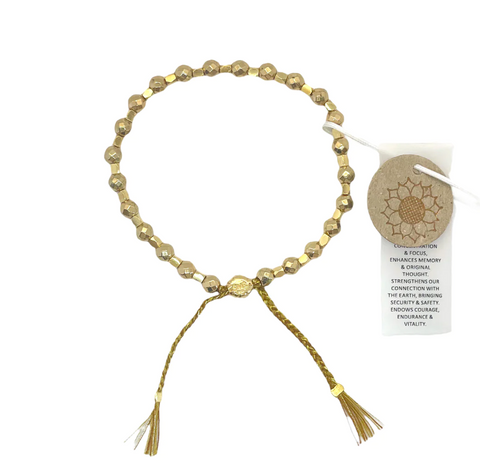 Metallic Yellow Gold Hematite Healing Bracelet