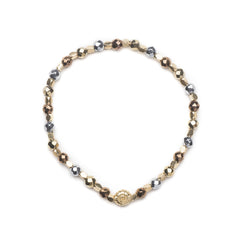 Protection, Serenity, Strength Metallic Gold Silver & Copper Hematite Healing Bracelet