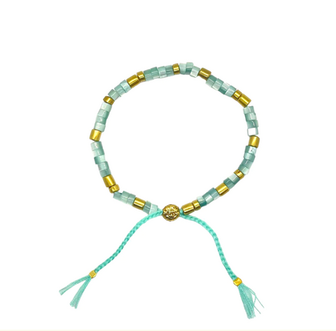 smr // mother-of-pearl aqua // Earth Collection bracelet
