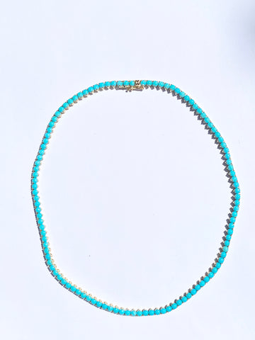 18k yellow gold & turquoise necklace