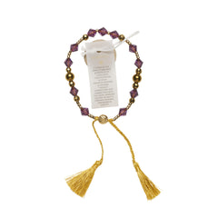 Swarovski Purple Crystal & Gold Hematite Healing Bracelet