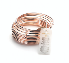 Rose Gold bangles with a Hematite bead Healing Bracelet (set of 10)