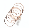 Rose Gold bangles with a Hematite bead Healing Bracelet (set of 10)